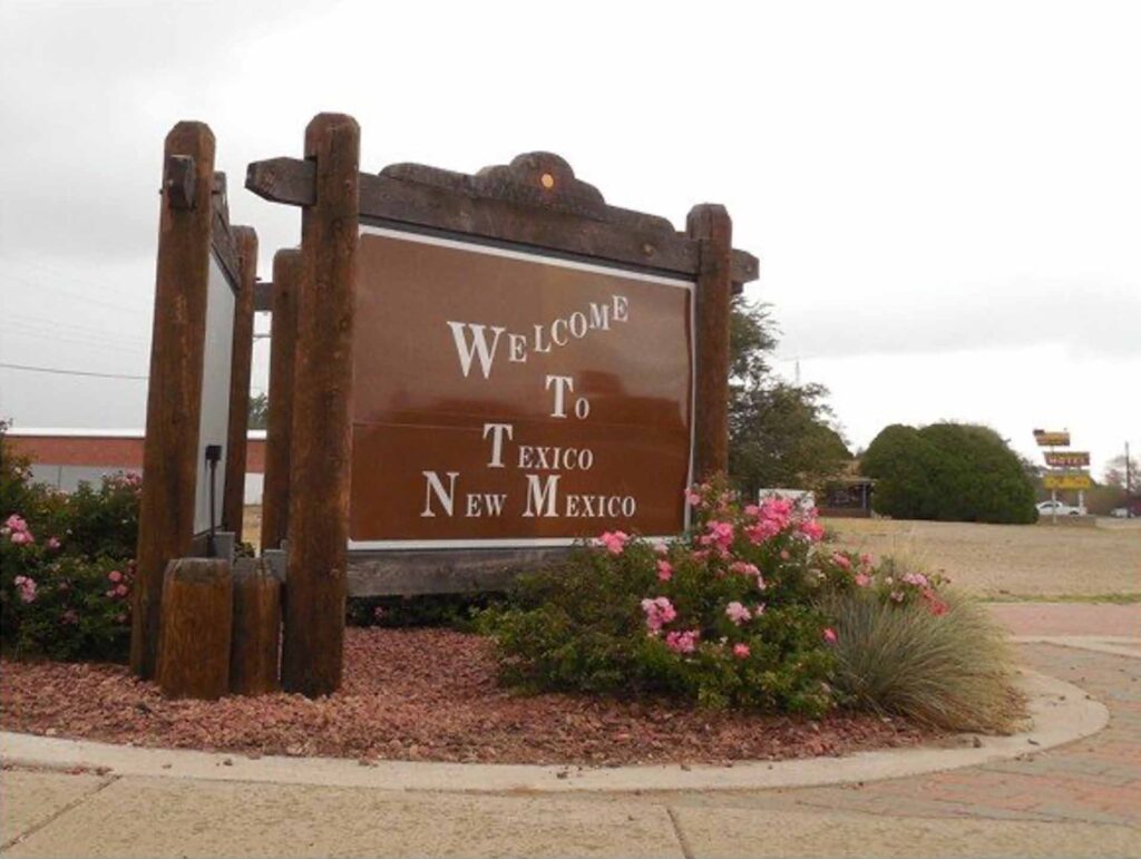 Texico welcome sign